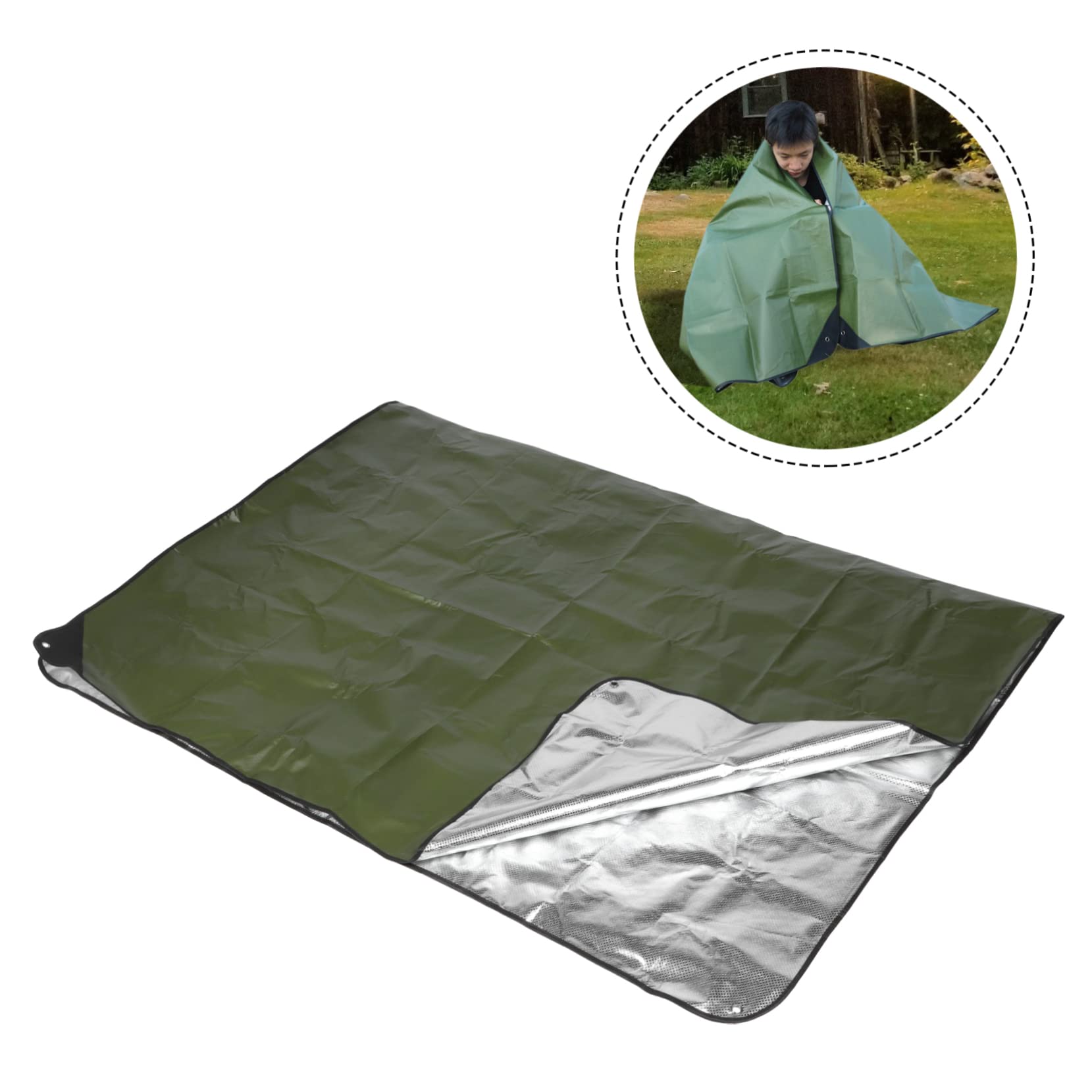 Toyvian Coperta Termica Di Emergenza Multiuso Isolante Per Campeggio e Sopravvivenza Leggera e Blocca Pioggia e Umidità Per Borse e Sacchetti
