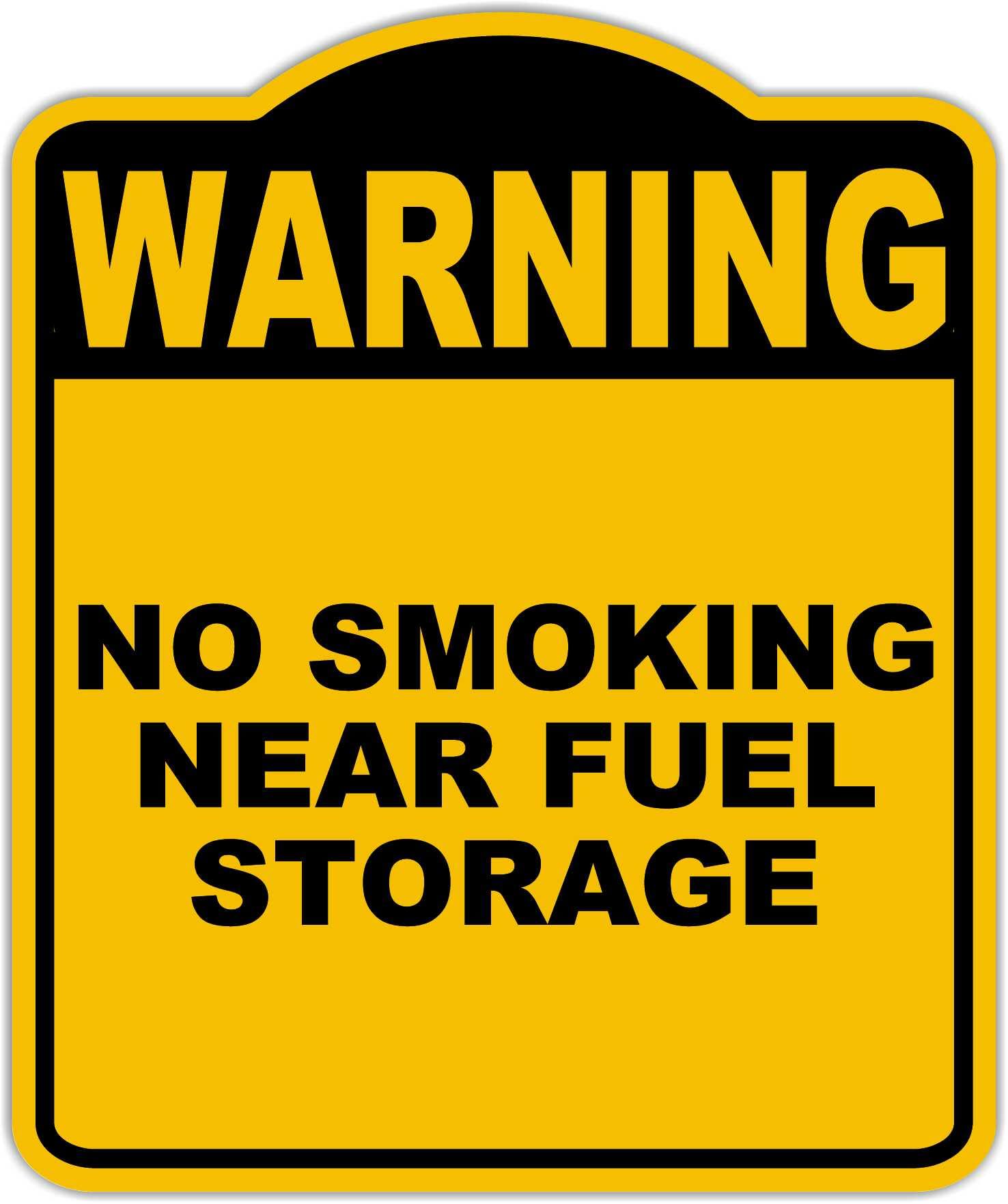 NO SMOKING NEAR FUEL STORAGE Warning Yellow Black Aluminum Composite Sign 20 x 24 inches