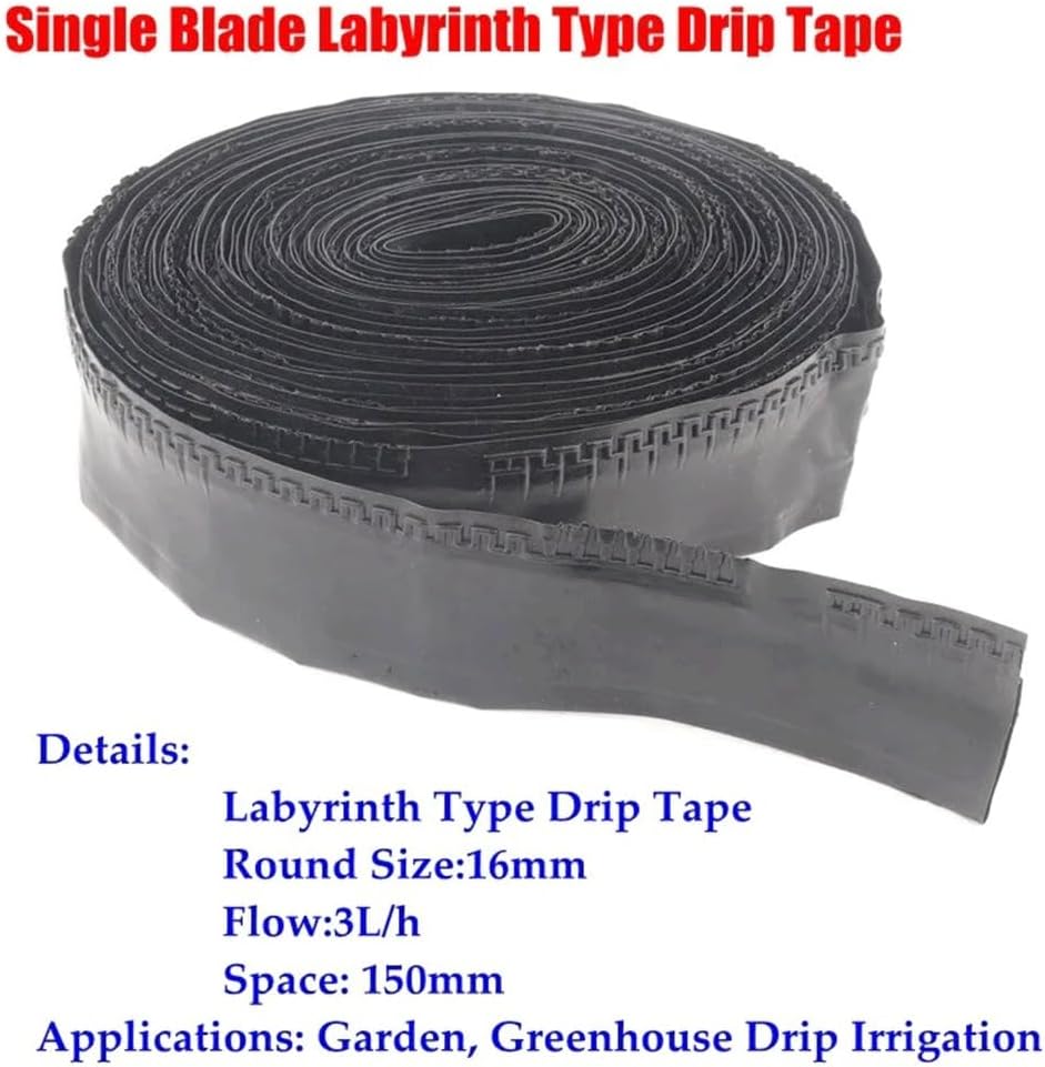 16mm×0.2mm Irrigation Drip Hose Single Blade Labyrinth Type Drip Tape, for Greenhouse Vegetable Pants Watering Tube Saving Water Hose (Size : 2X50meters (2X164ft))