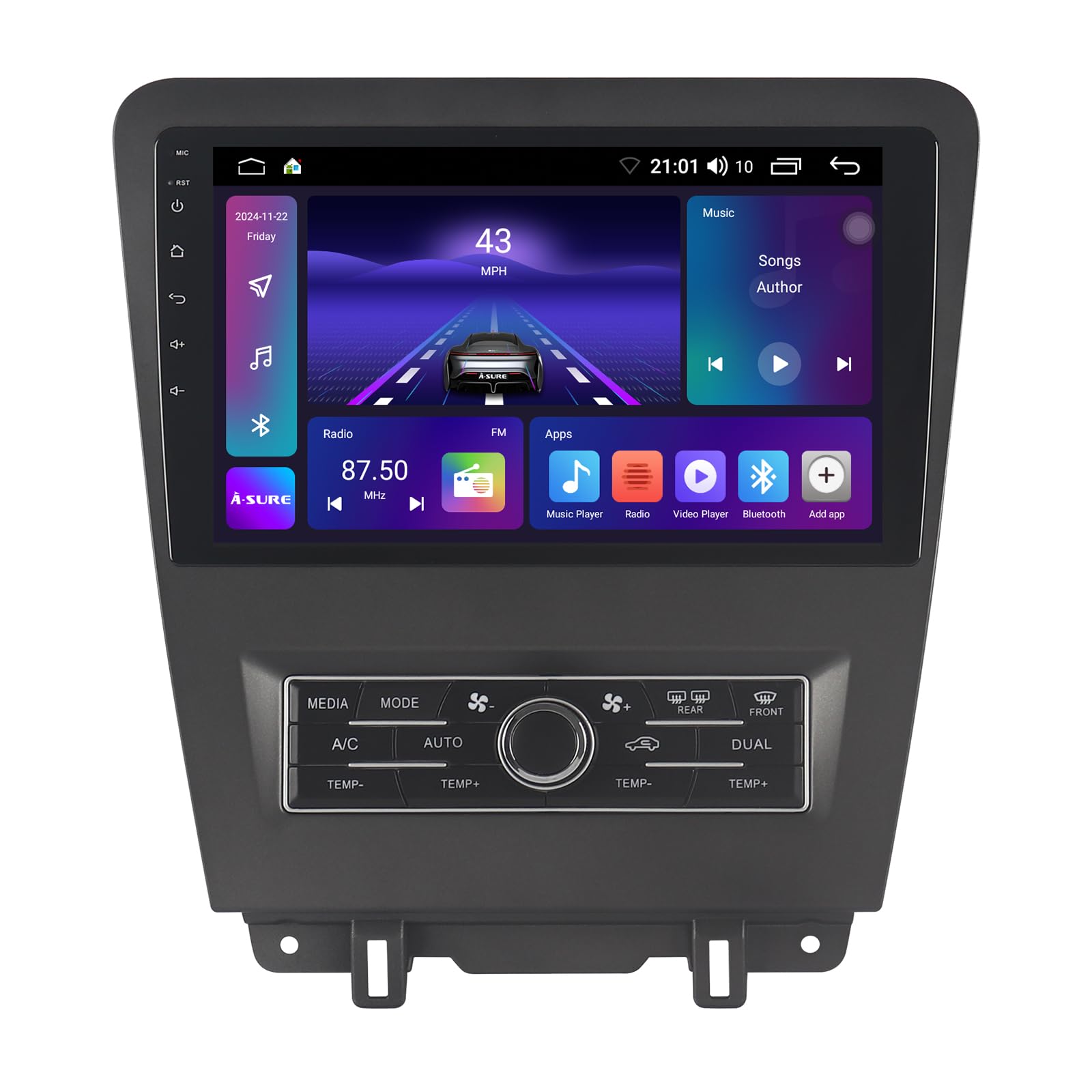 Android 13 Car Radio For 2 32G Ford Mustang 2010-2014 9'' 1280 * 720 Touchscreen Car Stereo With Carplay Android Auto Backup Camera Mirror Link GPS Navigation WiFi 6 Bluetooth 5.4 SWC