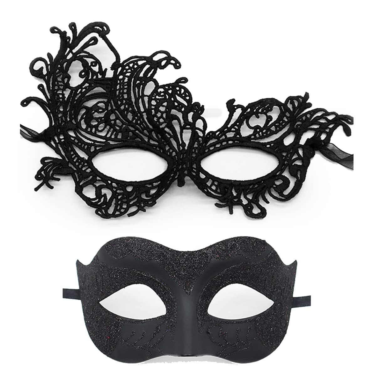 YUYWWAN Mascara Veneciana Pareja, 2 Piezas Antifaz Disfraz Brillante Máscaras Venecianas, Mascaras Carnaval Máscaras Veneciana para Hombre Mujer Disfraces Fiesta Accesorios