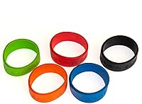 Vista 3 de Grifiti paquete de 5 bandas elásticas de silicona (sin caucho o elástico) de 2" para sujetar afiches, alimentos, billeteras, lentes de cámaras