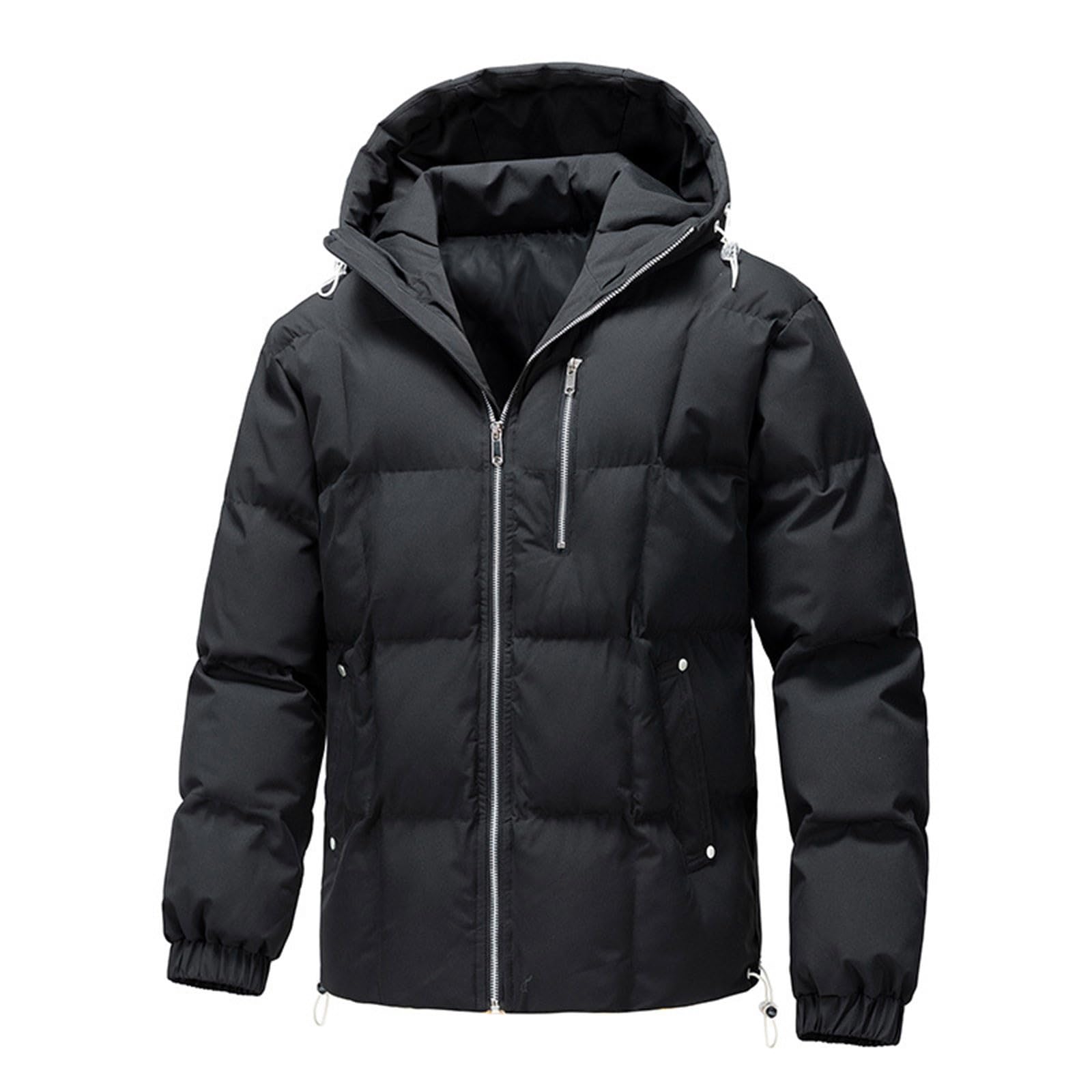 Winterjacke Herren Wasserdichte Jacke Warm Daunenjacke Einfarbig Wintermantel Steppjacke Winter Kapuzenjacke mit Reißverschluss Softshelljacke Komfort Outdoor Jacken Männer Lässig Herren-jacken