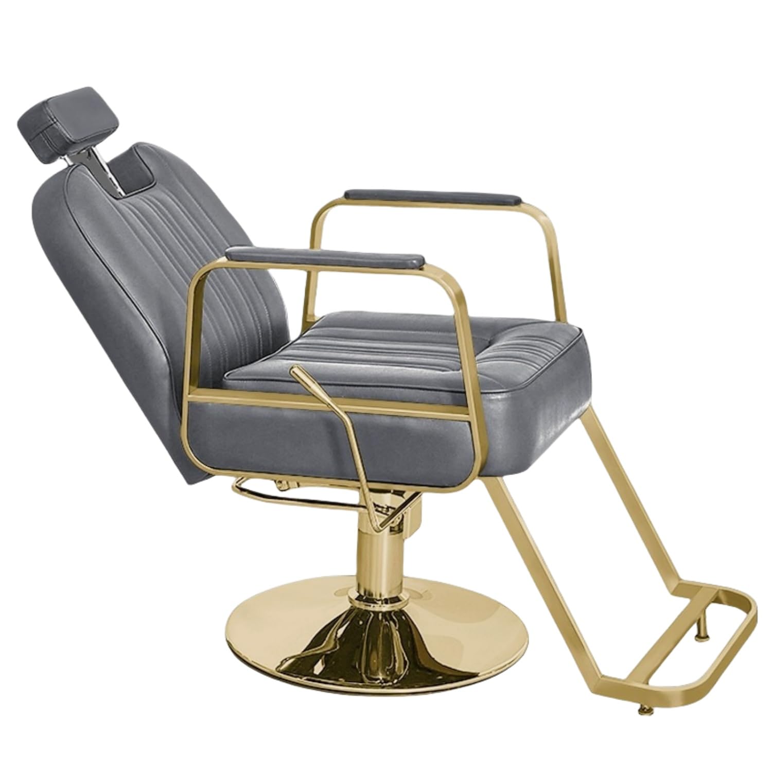 OZBMA Adjustable Reclining Salon Chair with Headrest - Faux Leather Stylist for Barber Shop & Home