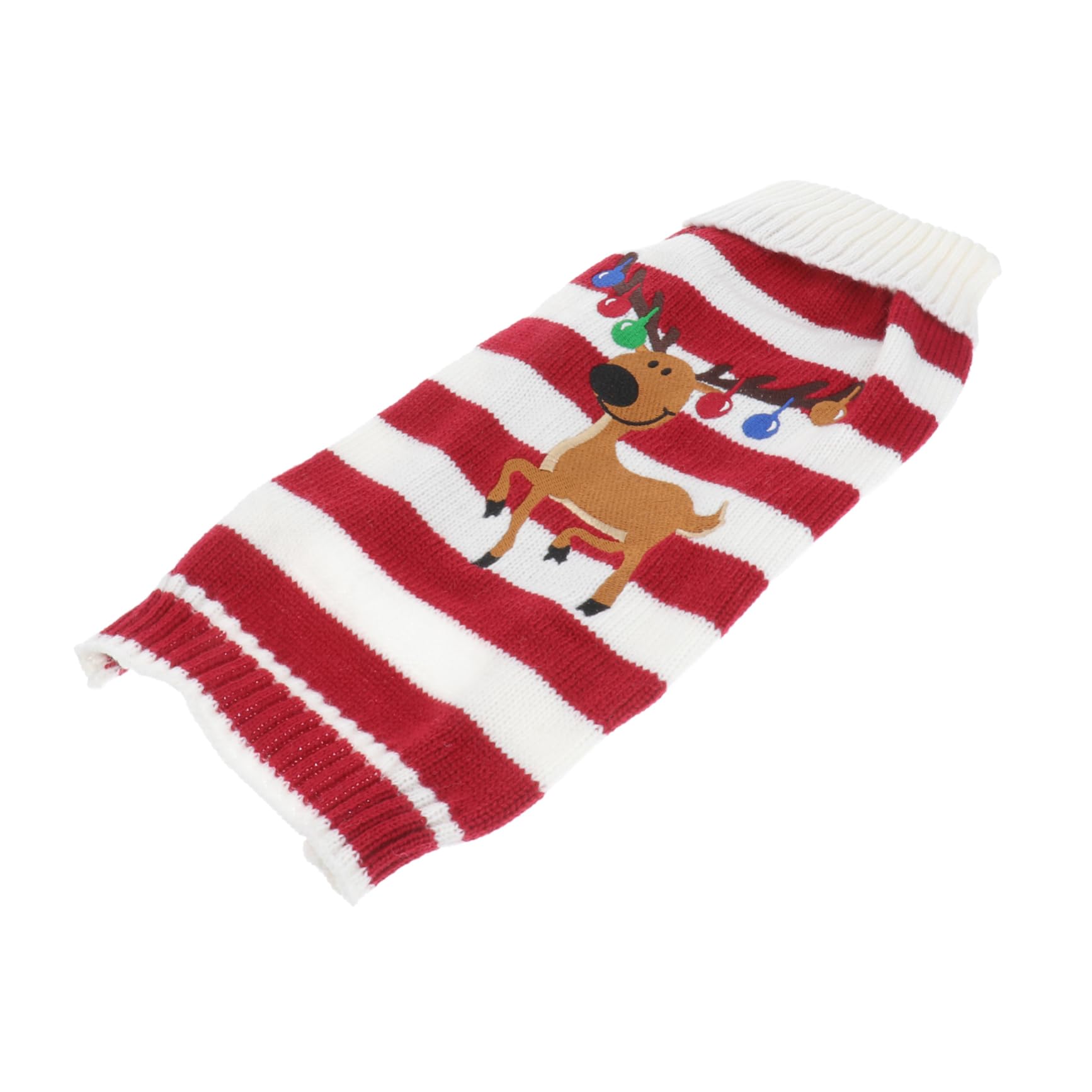SUPVOX Pull Tricoté pour Chien Rouge Motif Cerf sans Manches en Fibres Acryliques, Vêtement d'hiver pour Célébration de Noël et Fêtes Festives