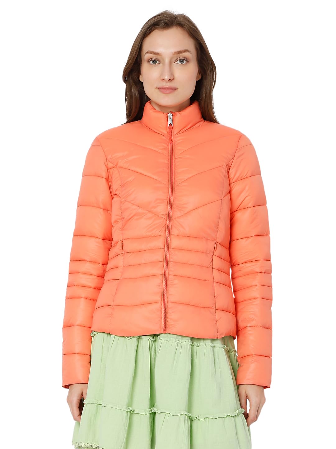 vero moda Polyester Women's Standard Length Solid A-Line Coat-picture-35