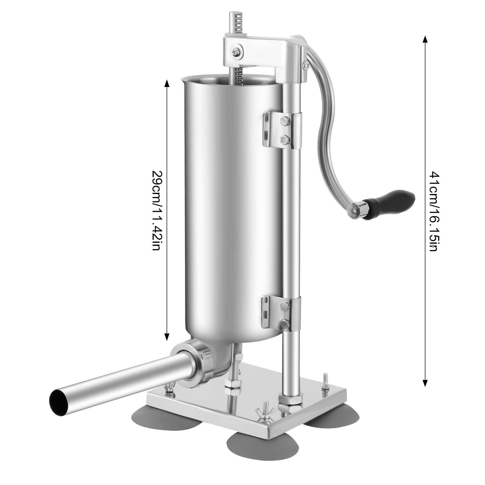 Máquina de llenado de salchichas salchichas prensa de acero inoxidable con 4 ventosas para uso doméstico hacer cocina horizontal tubo de llenado de salchichas