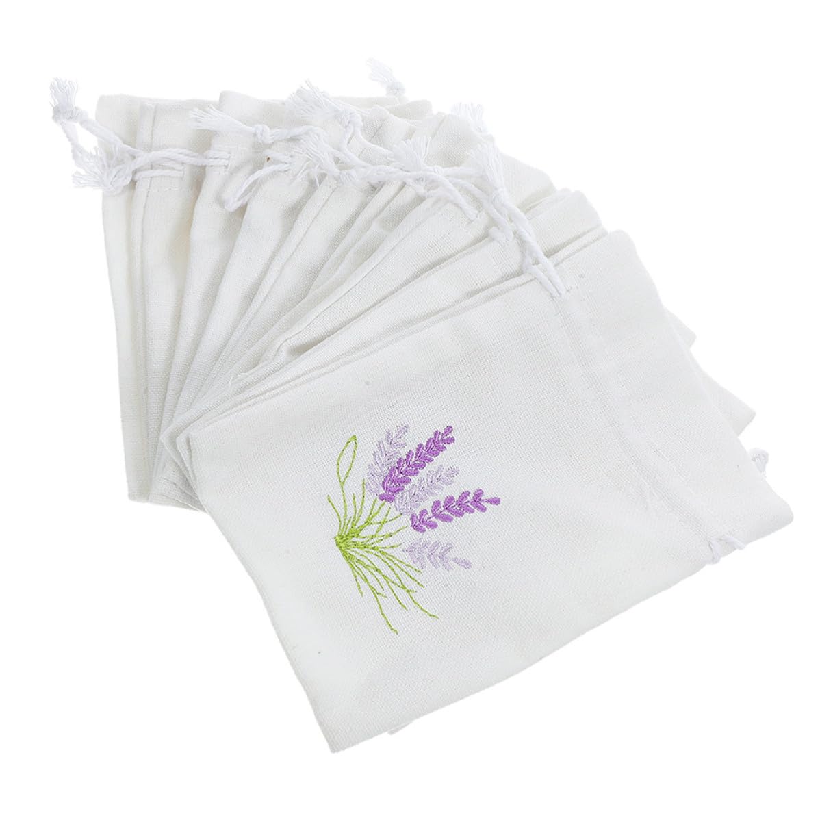 Bolsitas pequeñas con cordón de algodón blanco organizadoras de joyas y decoración portátil