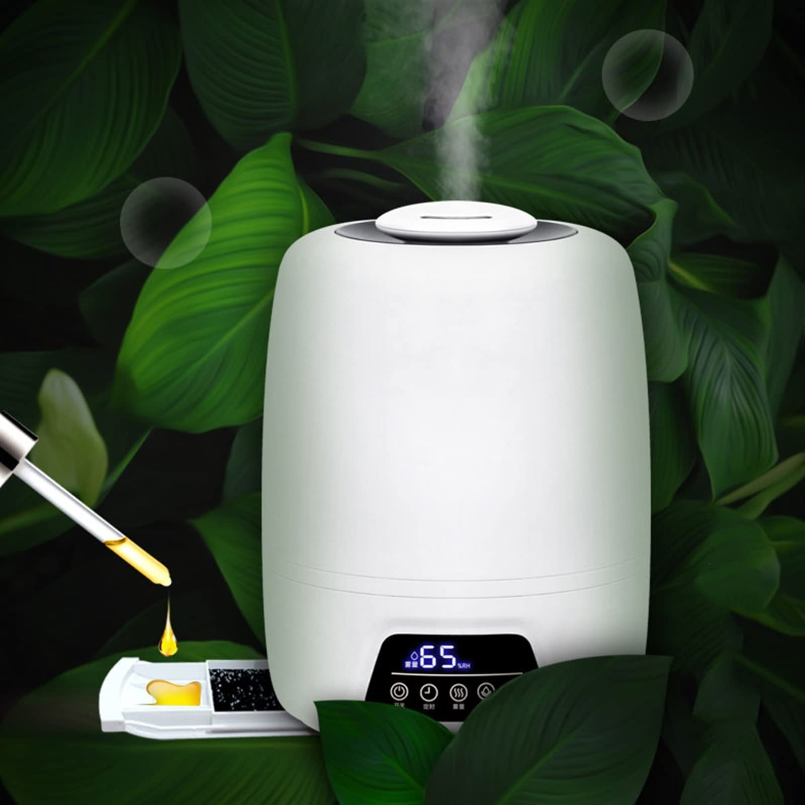 Humidificadores de Aire Humidificador silencioso del hogar Dormitorio 5L Humidificador de gran capacidad: humedad constante inteligente y apagado automático: humidificador de tiempo con bandeja de ace