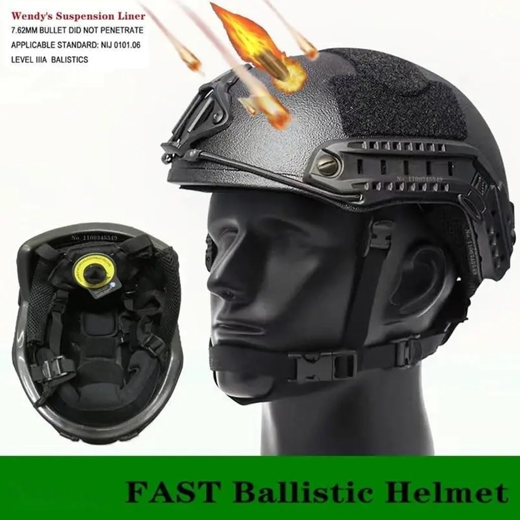 NIJ 3A Tactical Helmet, PE Material, 55-62cm Head Size, 1.5kg Lightweight For Outdoor Hunting, Adjustable & Comfortable