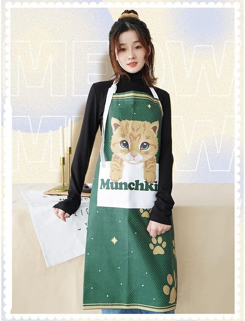 Chef Aprons for Men Women with ，Kitchen Aprons Apron with Pocket，American Pastoral Sleeveless Fabric Kitchen Baking Cooking Men and Women Waist Chef Apron Unisex Pinafore