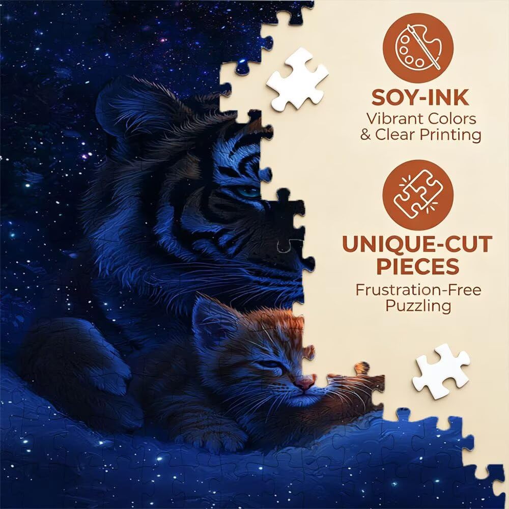 Puzzle 3000 Pezzi, Tigre Gatto 3D Puzzle per Adulti Impegnativo, Educa Puzzles Artistico, Divertente E Stimolante Puzzles Decorativo per La Famiglia, Regalo e Decorazione Pareti DX0YL6-564
