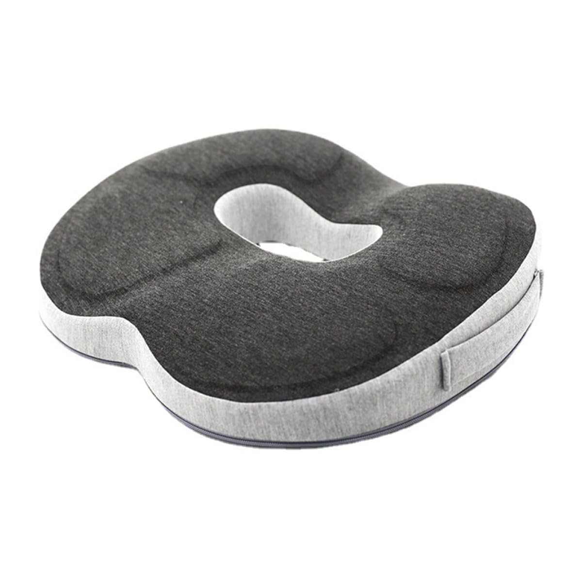 Healvian Cojín de Espuma Viscoelástica para Silla, Asiento Redondo Grueso de Memoria, Color Gris Oscuro Núcleo Azul Claro, Cojín Ergonómico Transpirable para Oficina, Alivio de Dolor