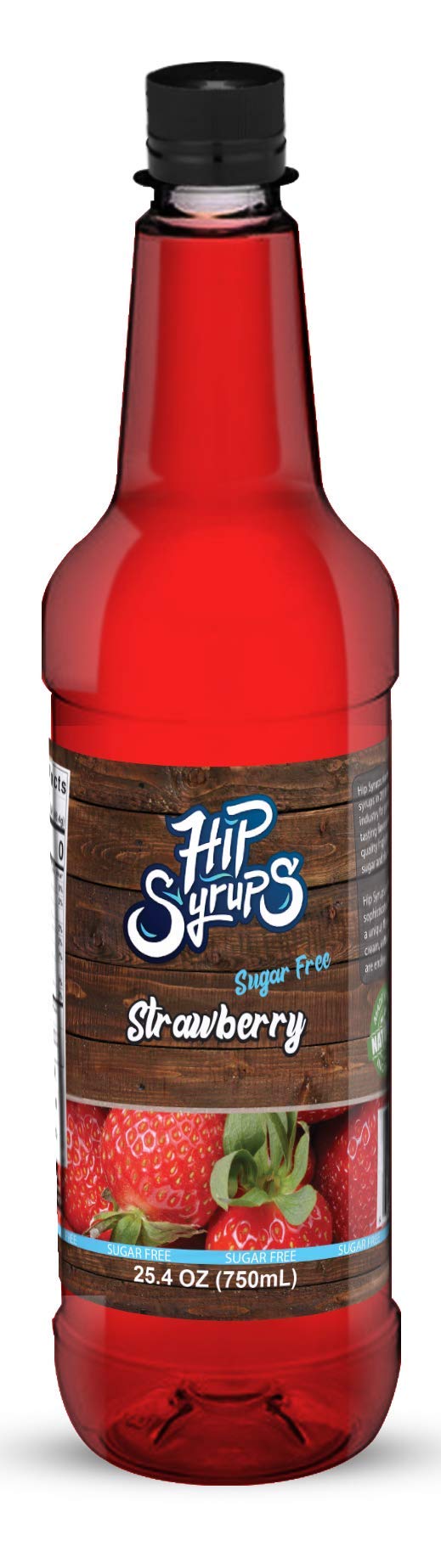 Hip Syrups - Strawberry Sugar Free Syrup Designed for Water Flavor, Bubble Tea, Boba Tea, Cocktails, Strawberry Flavoring, Water Enhancer, Drink Mix for Ice Tea, Lemonade & More, Zero Calorie Flavoring, Keto Friendly, Sugar Free