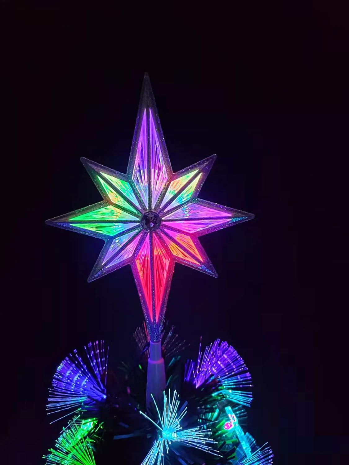 LAMPHOME 9" 11LITE UL Star Tree TOP, Lighted Christmas Tree Topper