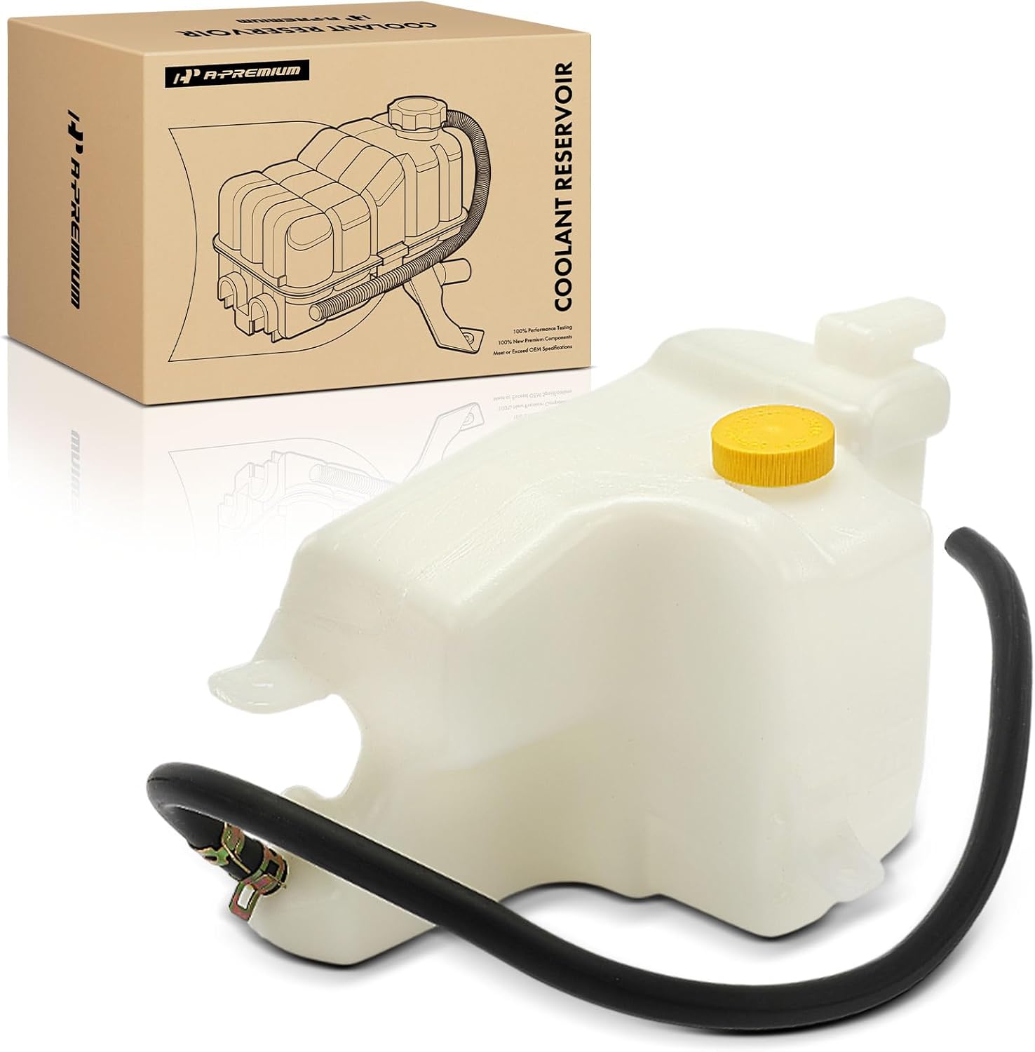 A-Premium Engine Coolant Expansion Reservoir Overflow Tank [with Cap & Tubing] Compatible with Nissan Maxima 2002-2008 3.5L, Altima 2002-2006 2.5L 3.5L - Front
