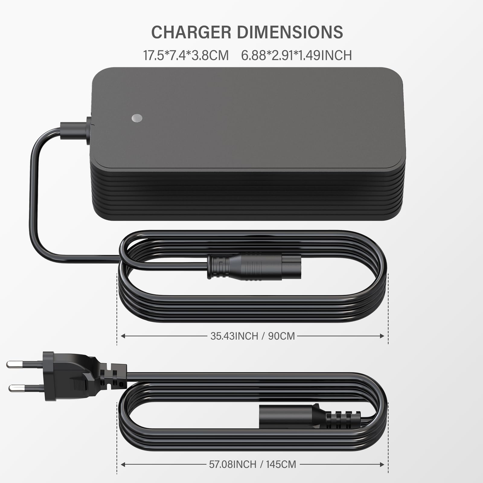 54,6V 2A Chargeur Trotinette Electrique pour UrbanGlide Ecross Pro, Kugoo M4/M4 Pro, Hitway H5/H5 PR0, JOYOR, Speedway, Urbetter etc., Charge Rapide de 144W pour Batterie Lithium 48V