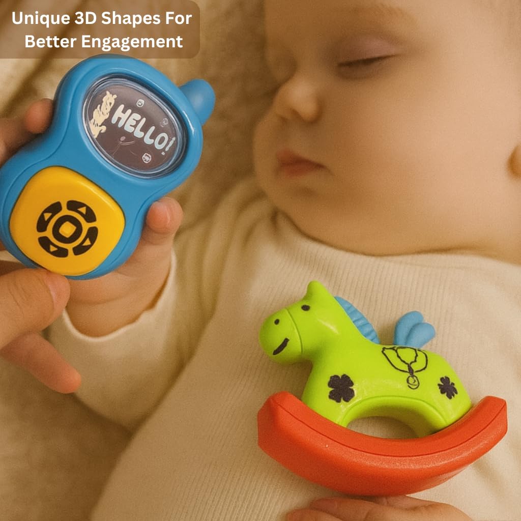 Mini Wonders Baby Rattle Set of 7 | Newborn Rattle Gift Set for Boys & Girls | Safe & Colorful Infant Toys for Early Learning & Sensory Play | Ideal Gift Pack for 0-12 Months Babies