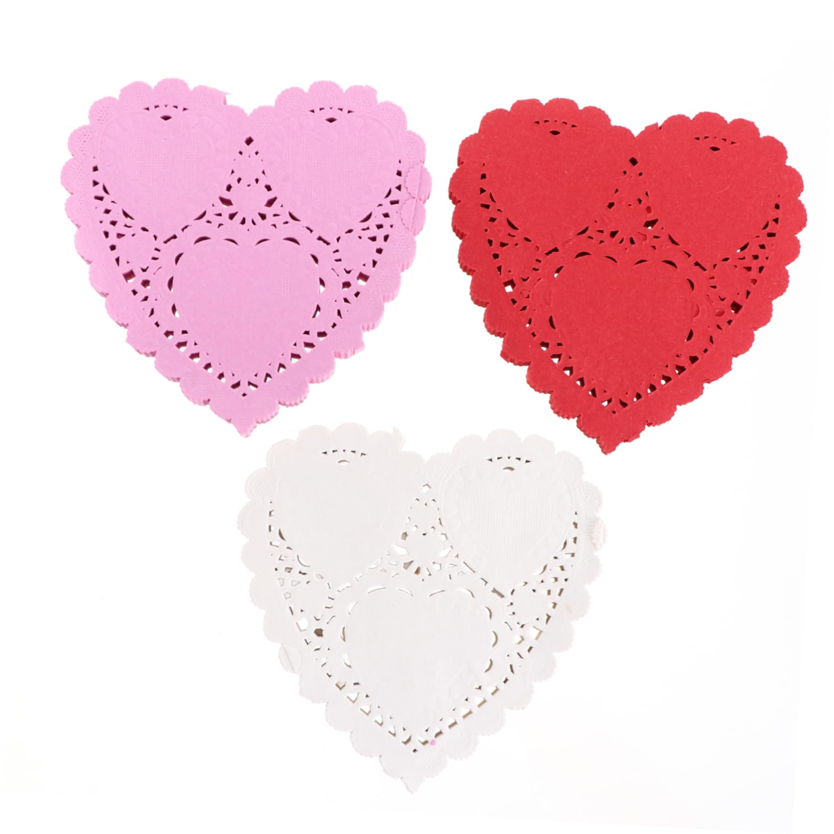 Ciieeo 300Sheets Mini Heart Paper Doilies Decorative Placemats for Valentine Day Weddings Birthdays and Theme Parties Oil Absorbing Non Stick