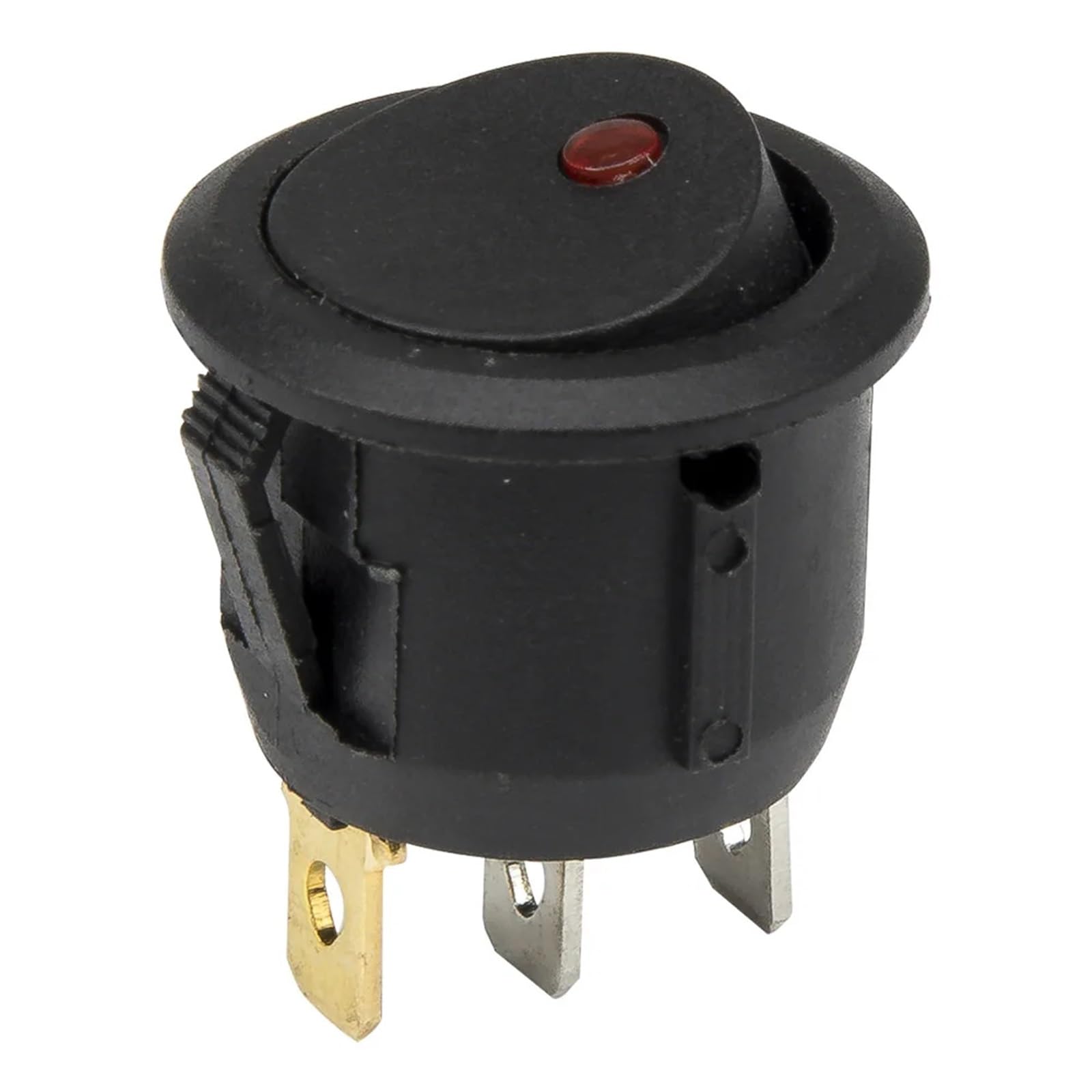 3-pinowy okrągły przełącznik kołyskowy ze światłem, średnica perforowana 20 mm, 220 V, 12, KCD1-102N2-5, 100 sztuk/zestaw (Rosso, 220V żółty pasek)