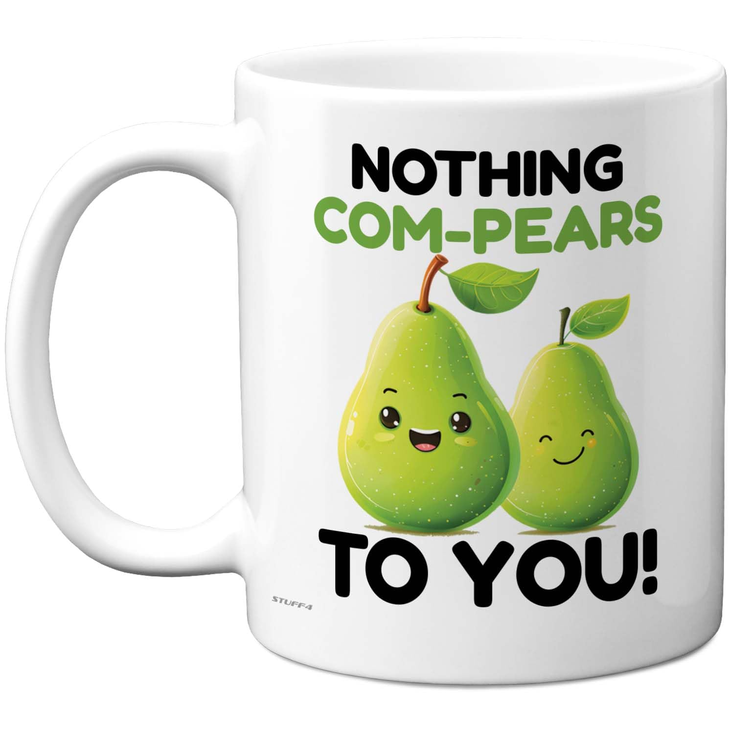 Stuff4 Cute Pear Pun Mug - Smiling Fruit Design for Friendship - Fun Way to Show Appreciation - 11oz Ceramic Gloss Mug