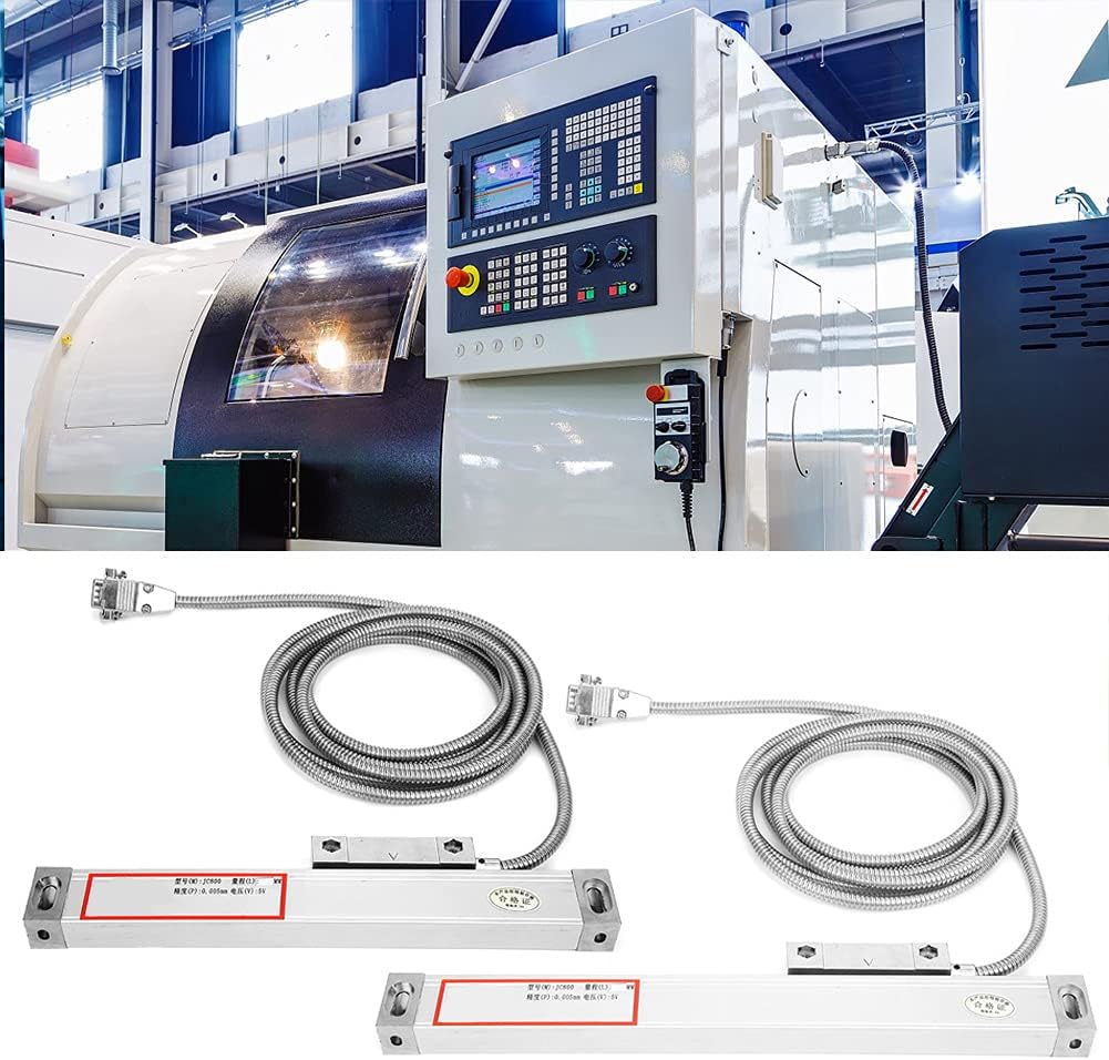 Digital Readout Linear Scale, 2PCS Linear Encoder 0, 100mm 0, 200mm Stroke for JCS900, 2AE or JCS900, 3AE, and Stable Measurement Range, Aluminum Alloy Material,