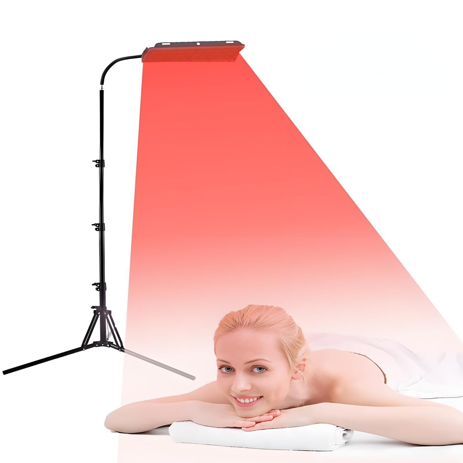 Lámpara de terapia de luz roja de cuerpo completo, soporte ajustable para uso doméstico con temporizador de 30 LED, 660 nm/850 nm/660 + 850 nm, terapia dual, 5 niveles de brillo ajustable, 3 modos