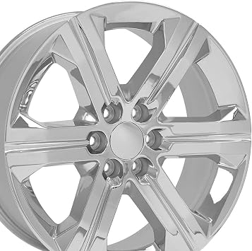 OE Wheels CV60-22090-6550-24C 22" Replica Wheel CV60 Fits Chevy Silverado Rim 22x9 Chrome Wheel