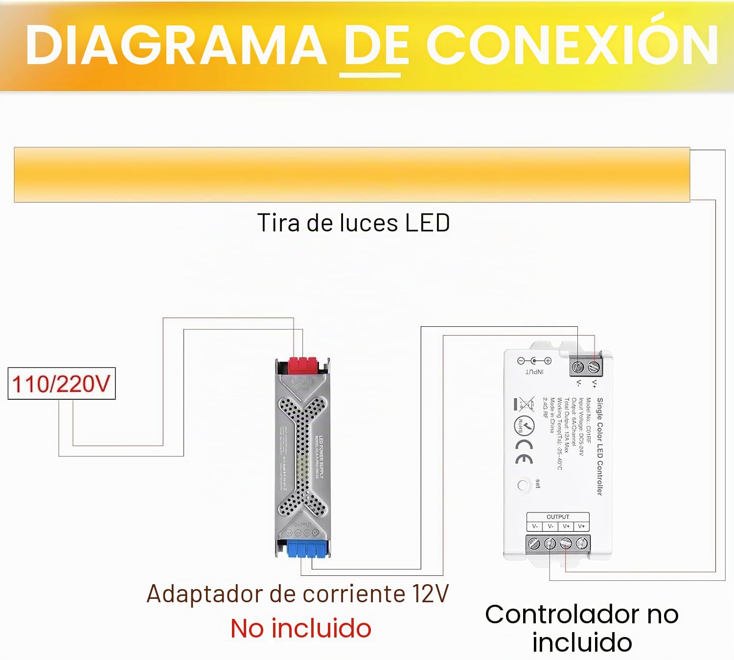 Tira de luz LED COB de neón resistente al agua IP68, 12 V, 16.4 pies, 6000 K, silicona, flexible, para decoración al aire libre, baño, piscina (sin fuente de alimentación)