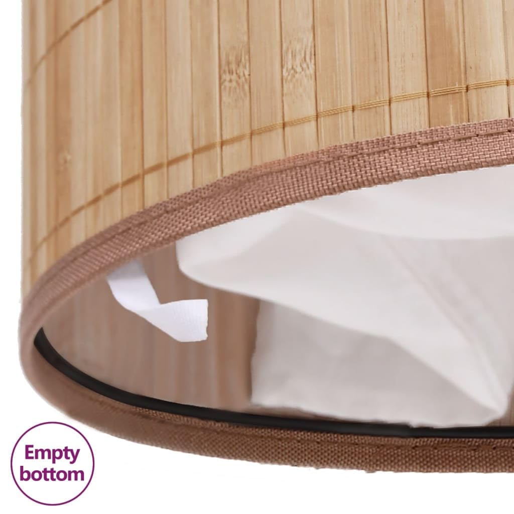 Cesto portabiancheria rotondo in bambù naturale, con sacchetto in poliestere rimovibile, 35 x 60 cm, leggero, con manici, per bagno, camera da letto, lavanderia