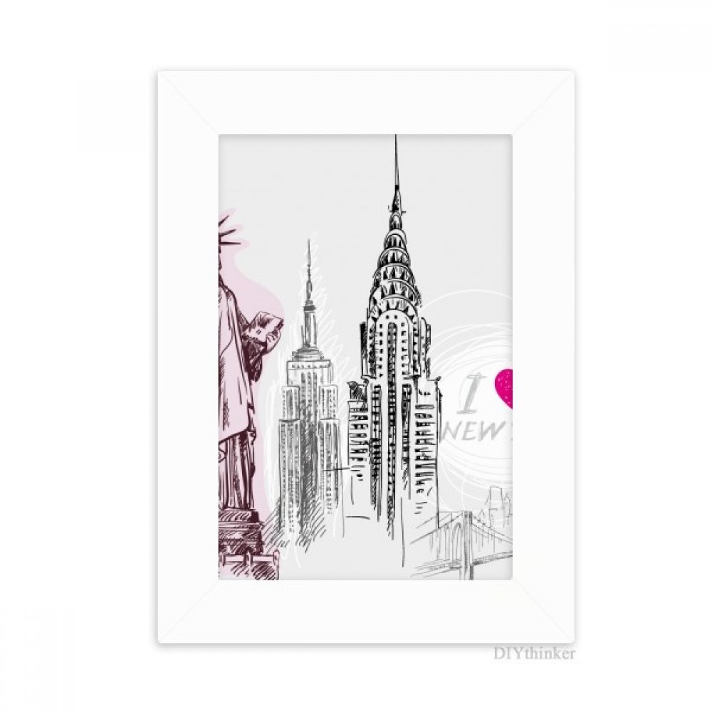 Cadre photo blanc 10.2x15.2 cm J'aime New York pour bureau