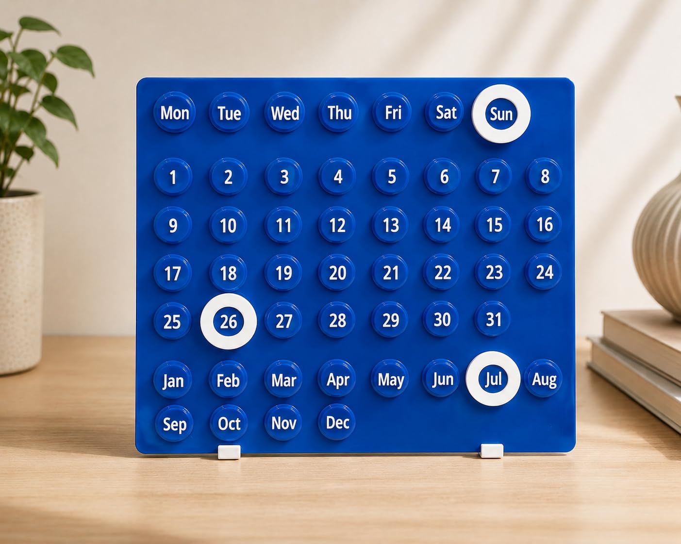 perpetual calendar |Lifetime study desk office table decor |aesthetic(blue) | aesthetic appeal-image-44