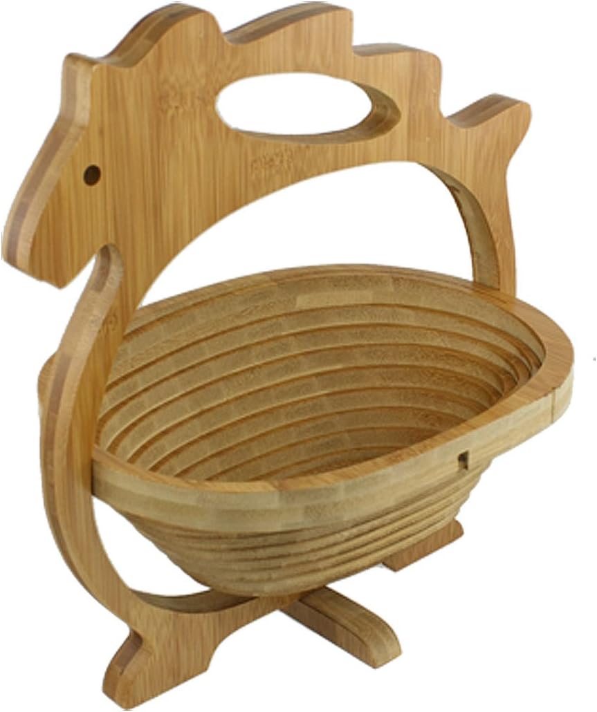 Desktop Ornament Horse Shape Foldable Artificial Wooden Fruit Basket (id: aed 610 141 bbb d50