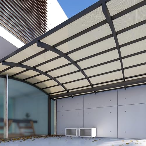 Windscreen4less 6'x15' Sun Shade Fabric Roll Shade Cloth Cover Wind Screen UV Block for Outdoor Pergola Patio Backyard Garden Greenhouse, Beige