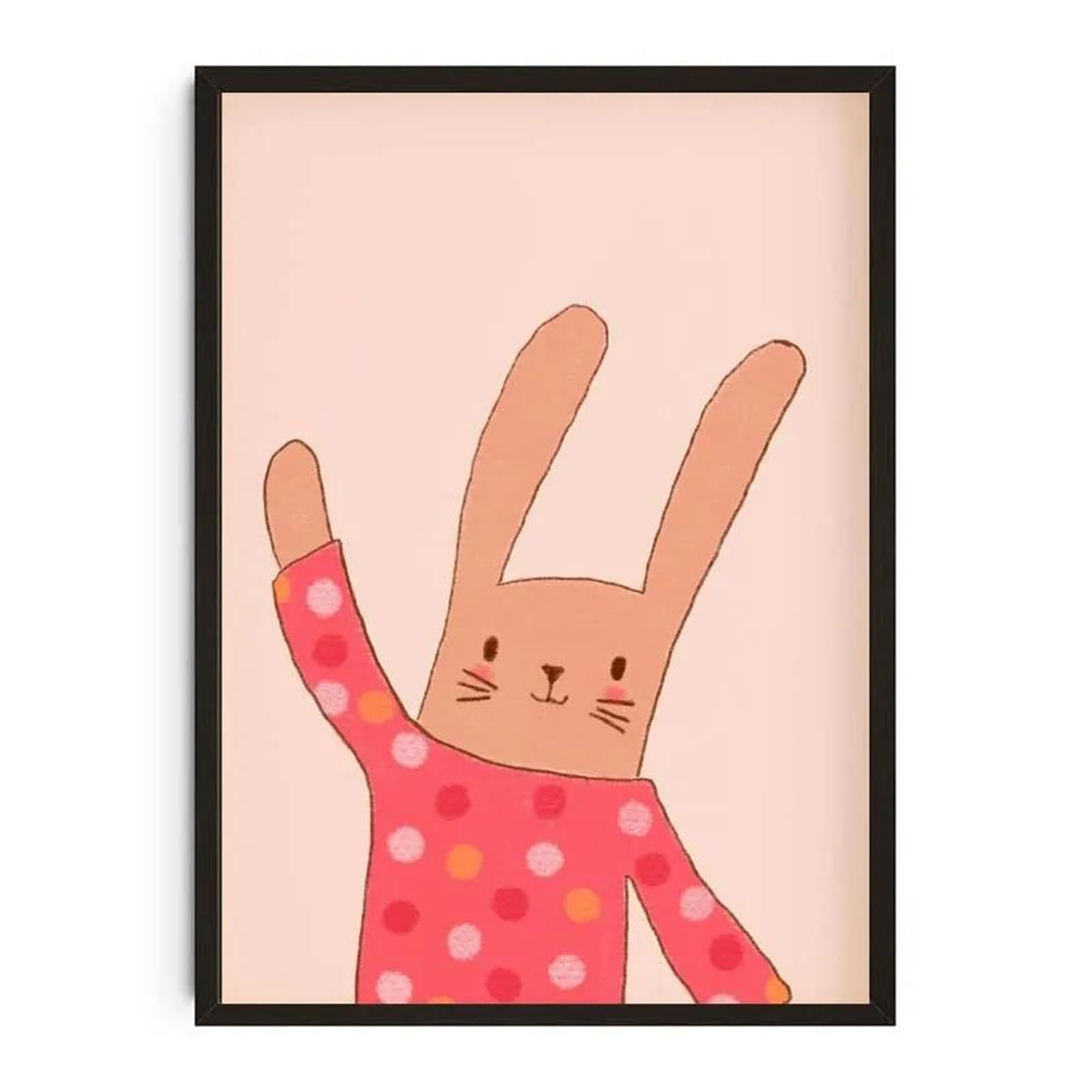 XENITE Wall Art Canvas Prints Animals Poster Prints Nordic Floral Bunnies Nursery Cool Bear Goose Wall Art Whimsical Rabbit Canvas Painting For Kids Room Playroom Decor(I,40x60cm)