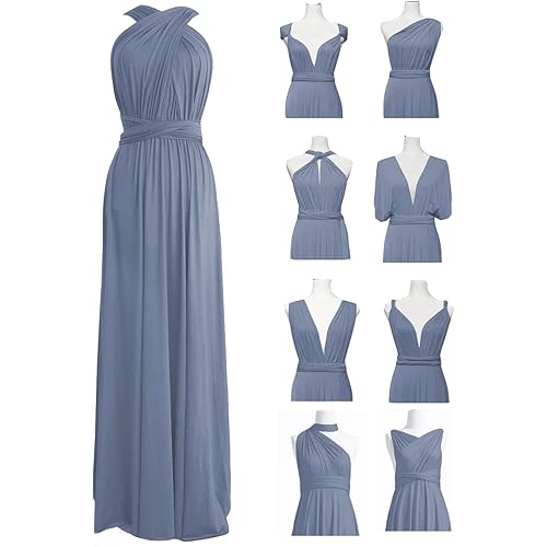 TIRAS Women's Convertible Dresses for Bridesmaids Infinity Dress Long Multi-Way Dress Twist Wrap Dress