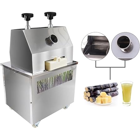 Amazon.com: ZXMOTO Máquina de caña de azúcar, exprimidor eléctrico de caña  de azúcar, caña de azúcar comercial, 110 V, exprimidor de fruta de jengibre  con 304 rollos de acero inoxidable, 25 r/min :