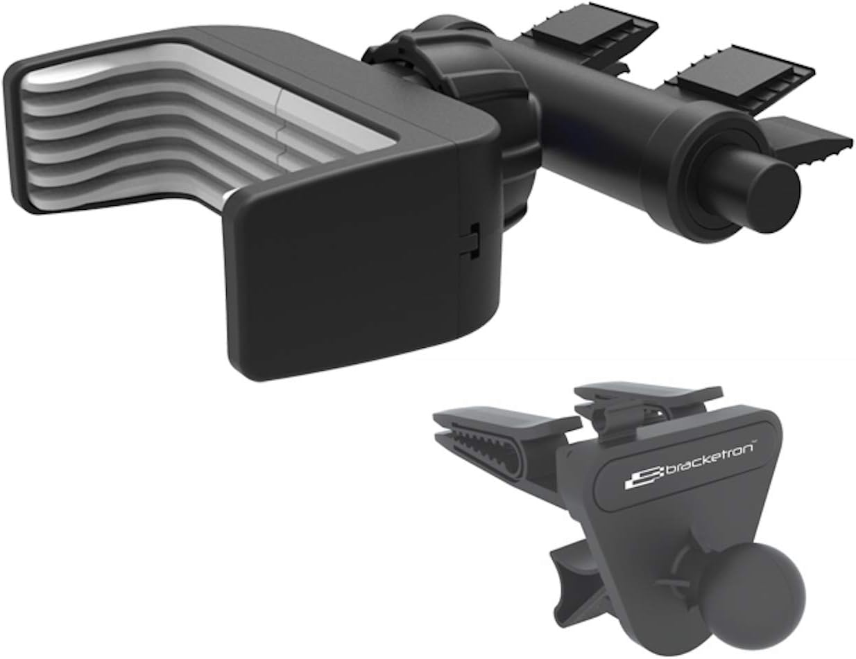 Bracketron Mi-T Grip CD Slot Vent Car Mount Phone Holder Cradle Hands Free Law Compatible iPhone X Max R 8 Plus 7 Se 6S 6 5S Samsung Galaxy S9 S8 S7 S6 Note Google Pixel 2 XL LG Nexus Nokia BT1-946-2