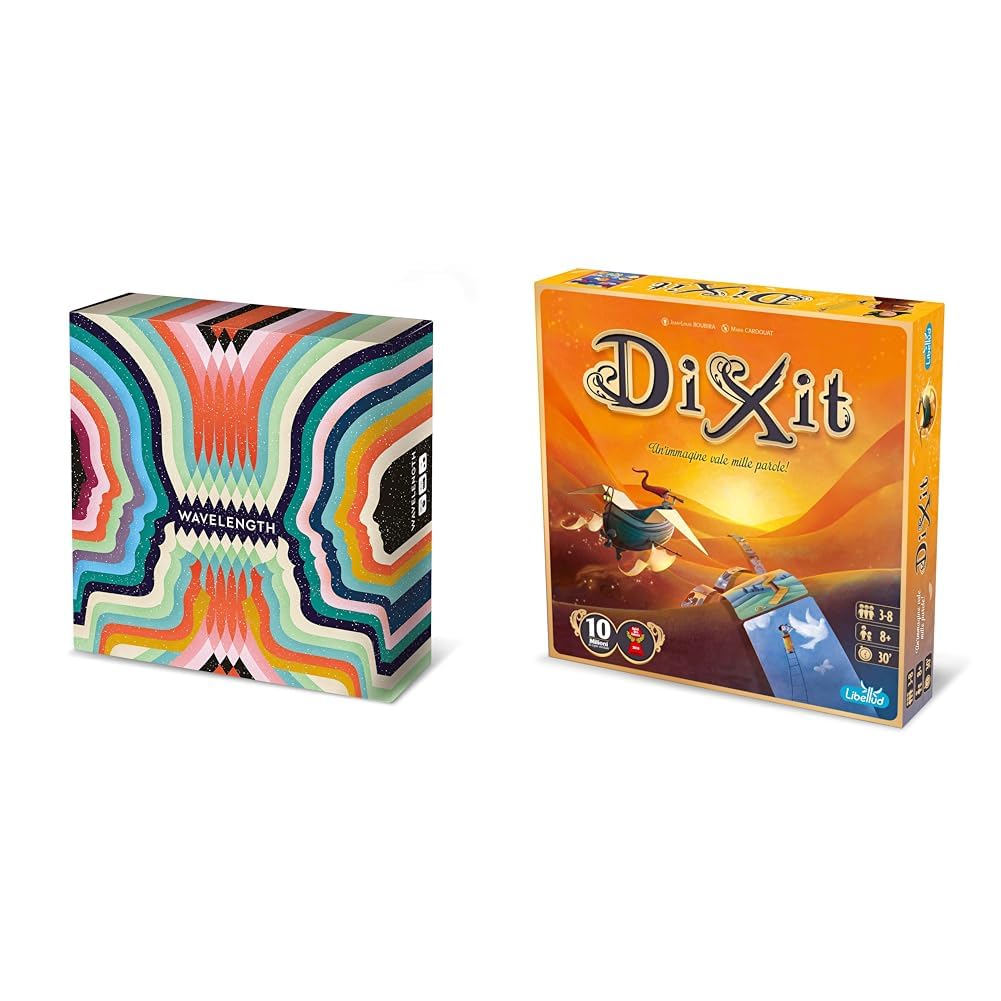 Asmodee - Wavelength, Gioco da Tavolo, 2-12+ Giocatori, 14+ Anni, Edizione in Italiano & Dixit - Gioco da Tavolo di Immaginazione e Fantasia, 3-8 Giocatori, 8+ Anni, Edizione in Italiano