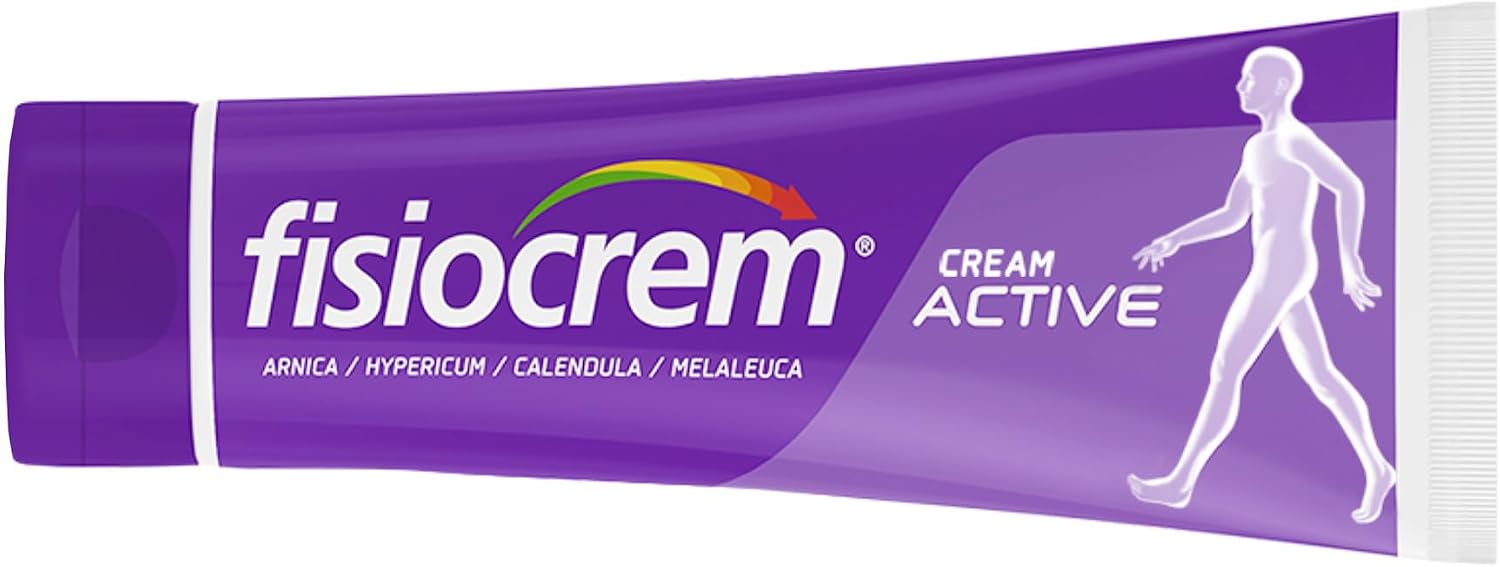 FISIOCREM Cream Active - Herbal Moisturising Massage Rub for Neck, Shoulders &amp; Back Comfort - Contains Arnica Montana - Trusted 30+ Years - 60ml