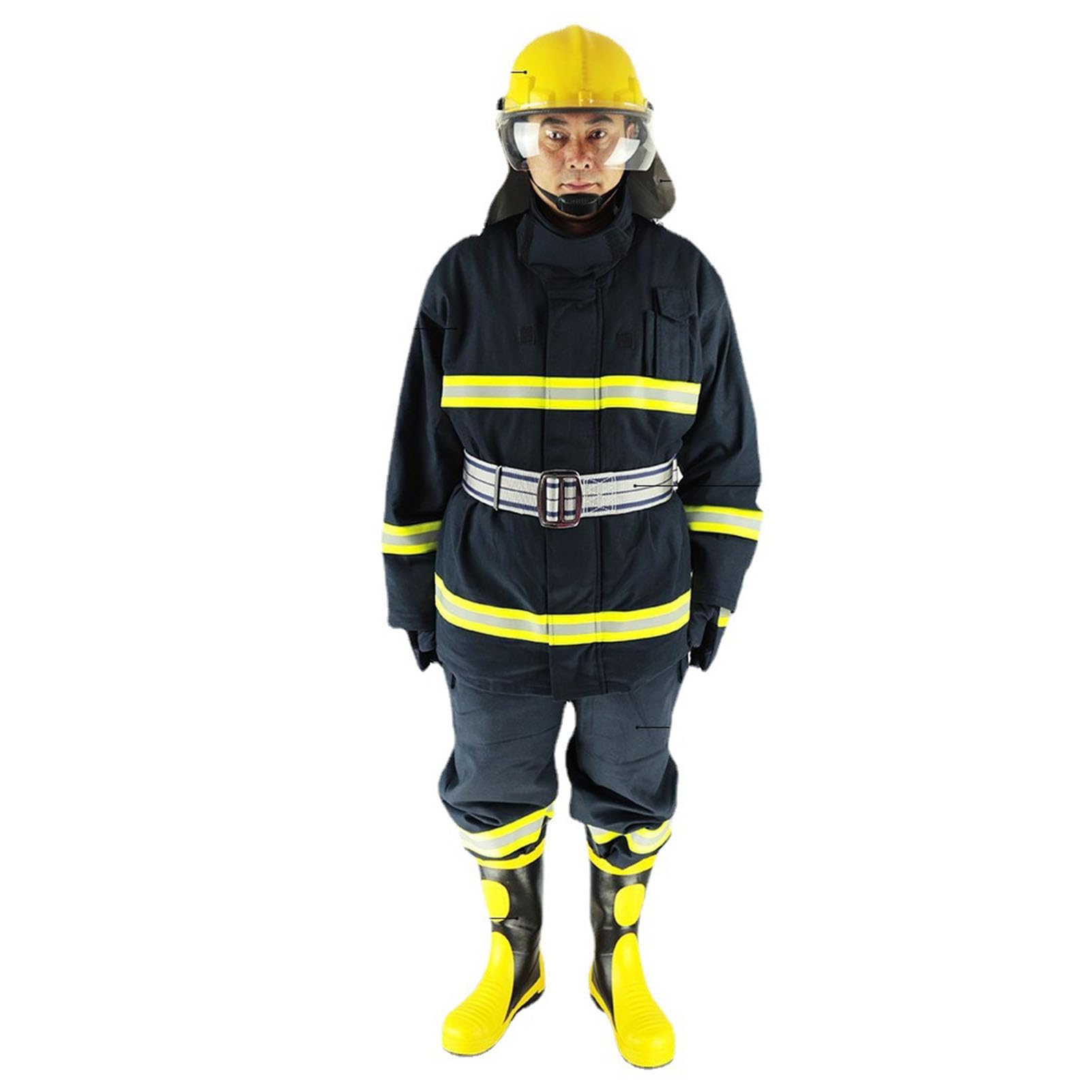 Eujgoov Traje de Seguridad Reflectante Ignífugo Chaqueta y Pantalones de Trabajo Resistentes Al Fuego de Alta Visibilidad de 4 Capas Costuras Reforzadas para Mayor Seguridad con Tiras
