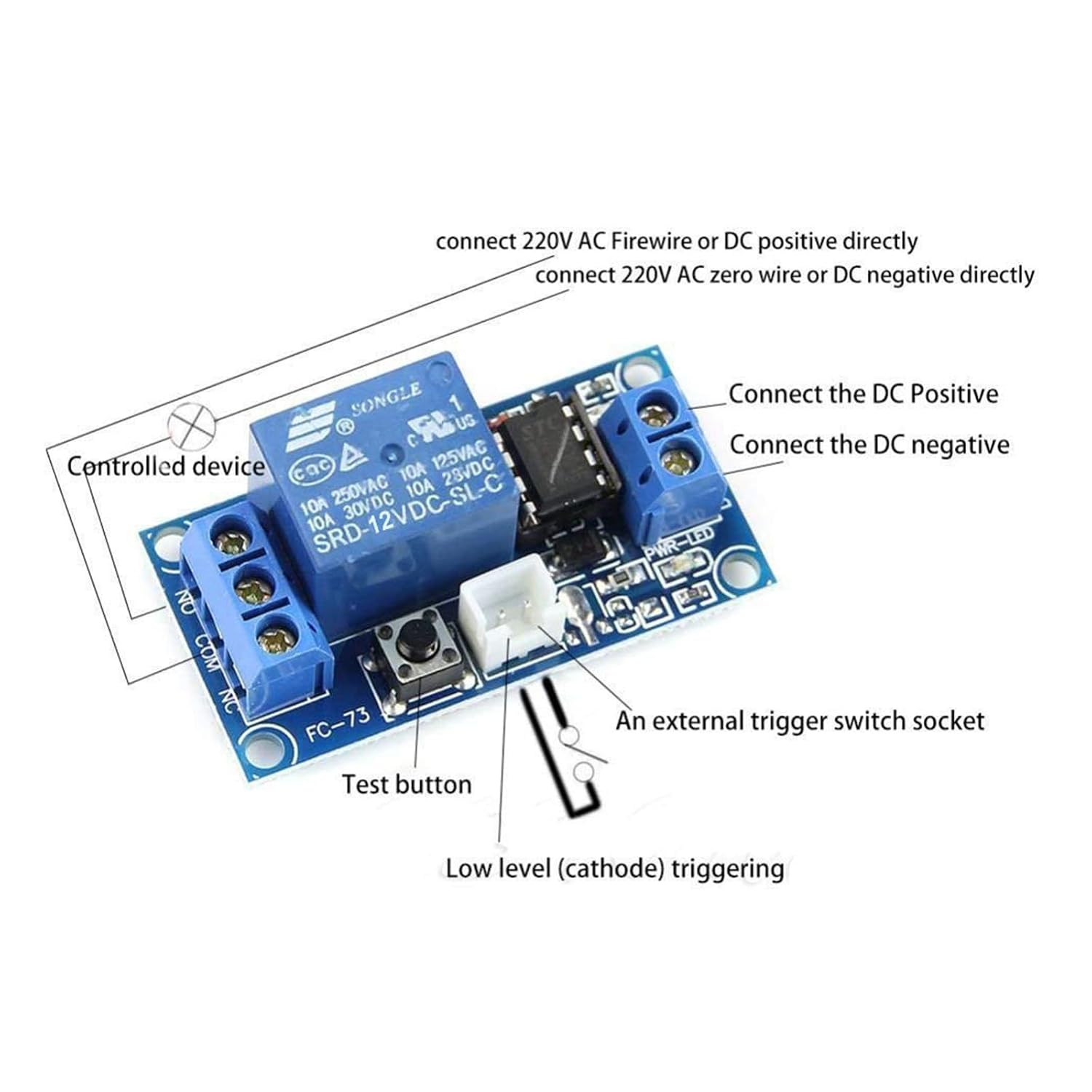 8-Packs SPST Bistable Relay Module 12VDC with Latching Control for Industrial Automation Circuits​