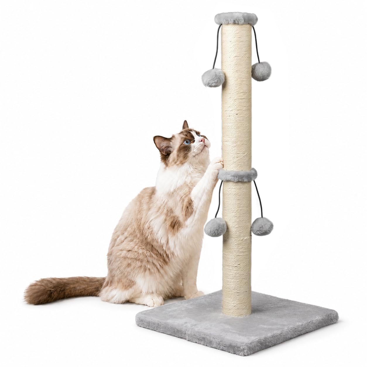 Dimaka Grattez naturellement la corde de chanvre pour chat, jouet pour chaton griffant 4 balles - Le chat gratte la pile