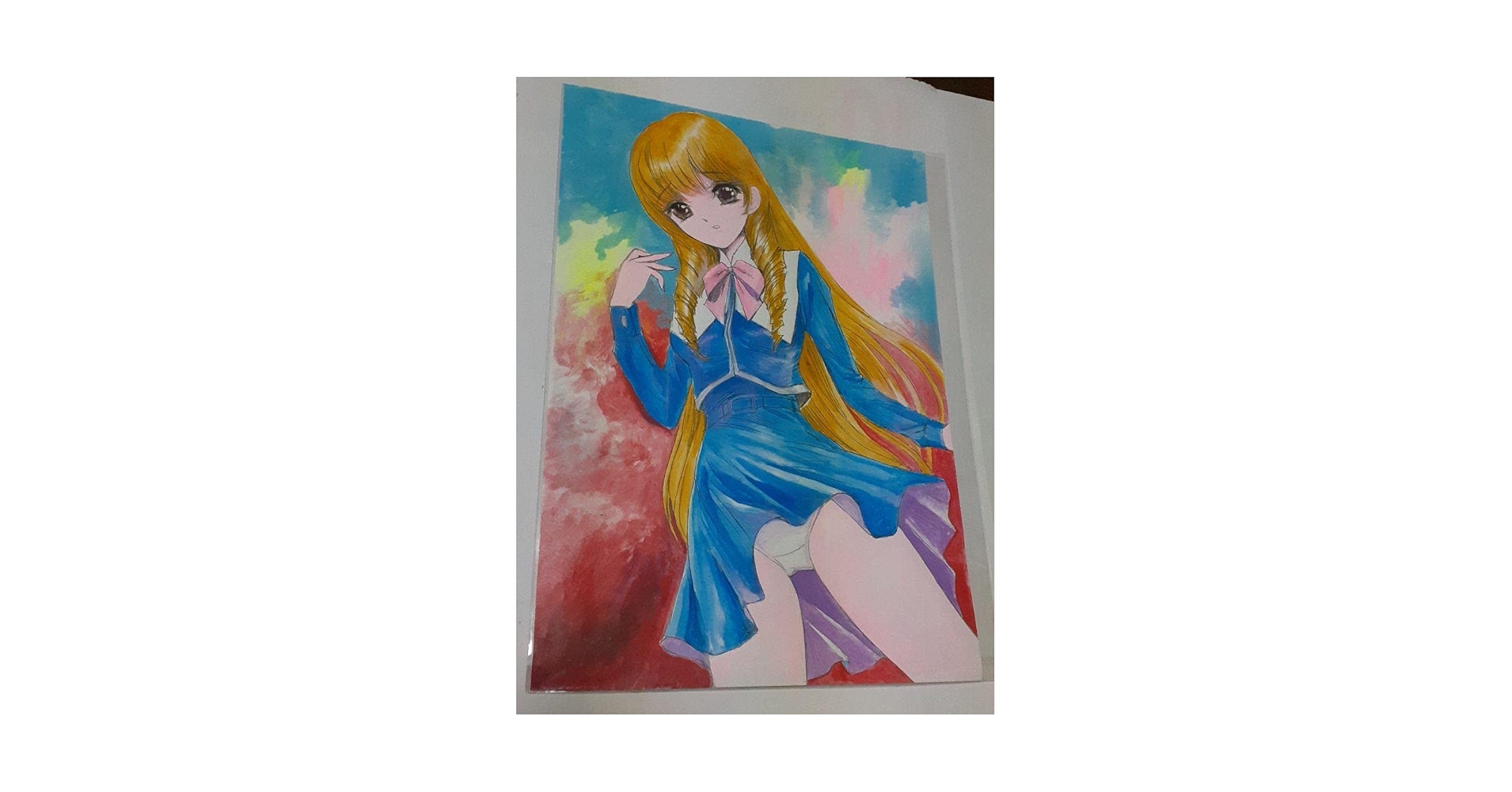 魔界学園 氷河めぐみ◆細馬信一 手描きイラスト◆週刊 少年チャンピオン 魔界学園 氷河めぐみ 手描きイラスト◇週刊 少年チャンピオン