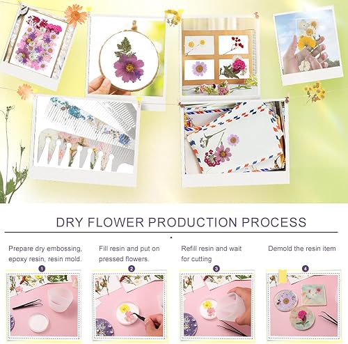 Vista 50 de 104 flores secas prensadas naturales de resina, flores secas para accesorios de resina, flores secas para álbumes de recortes, manualidades, moldes