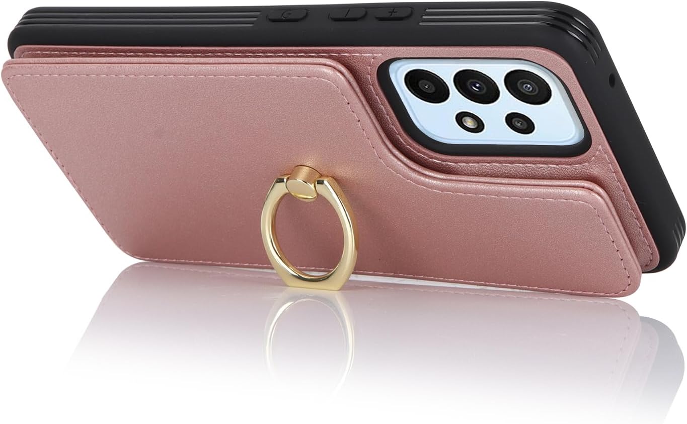 Lipvina for Samsung Galaxy A53 5G Case with Card Holder,Galaxy A53 5G Case Wallet for Women,Credit Card Holder,Ring Stand,Phone Wallet Cases 6.5"(Rose Gold)