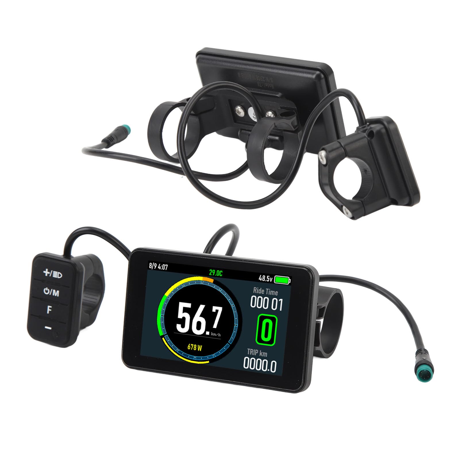 ANGGREK Electric Bicycle LCD Display,Wide Input Range,Communication Protocol Compatibility,Quality Material, Bicycle LCD Display with Comprehensive Accessories for