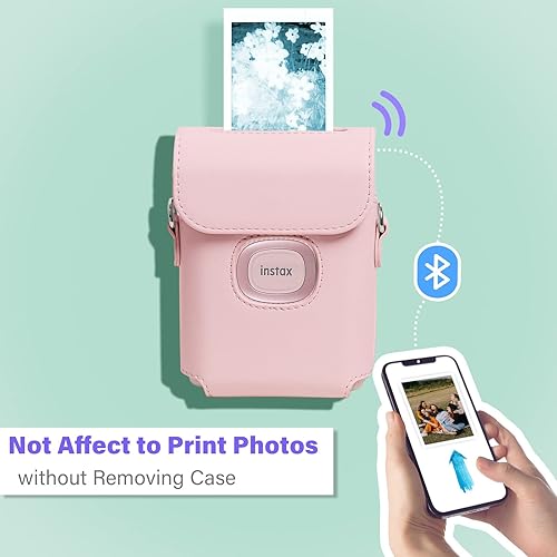Miniatura 5 de MUZIRI KINOKOO Mini Link 2 - Funda compatible con Fuji Instax Link 2 para impresora fotográfica de piel sintética, color rosa