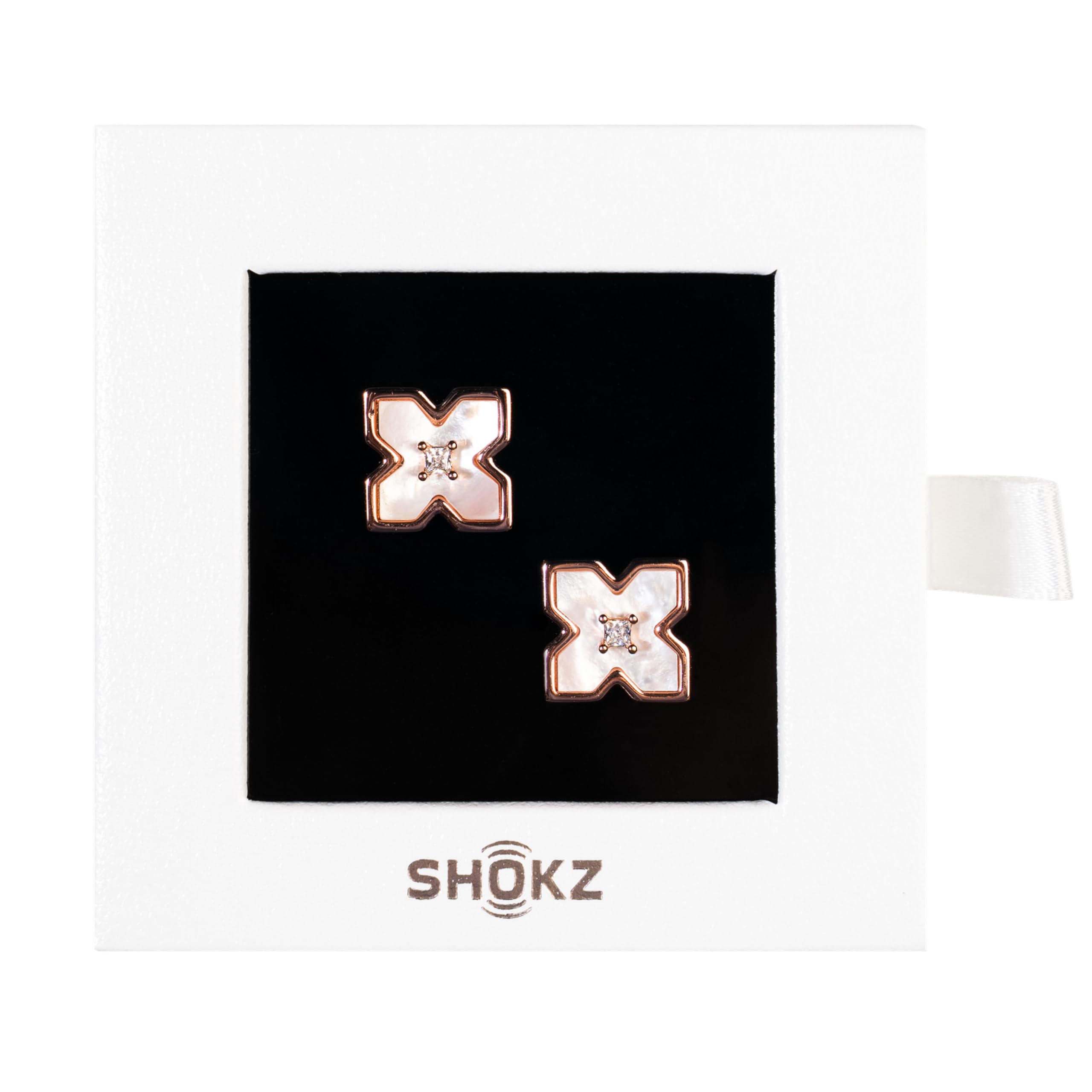 Shokz Pendientes universales para Accesorios de Auriculares OpenDots 2 – Diseño de nácar, Estuche para Auriculares con Clip para OpenDots 2 – Blanco