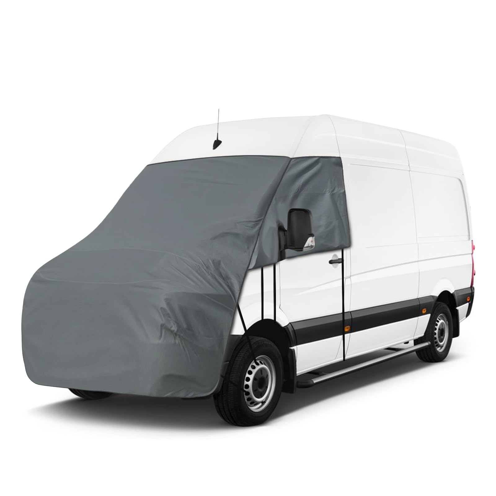 Abdeckung Frontscheibe Kompatibel für 2007-2017 VW Crafter, 420D Wasserdicht Wohnmobil Externe Frontscheibe Abdeckung mit 10 Bandage und Magneten
